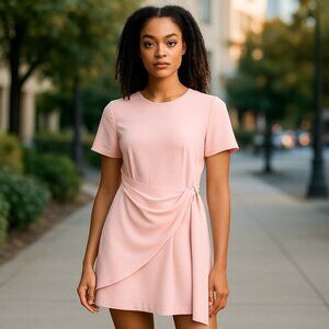 Cinq a Sept Wrap Tie Bia Panel Dress (Blush Pink Melon) 8